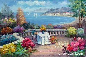 Garden Oil Paintings,Mediterranean Sea