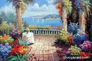 Flower Garden Oil Painting