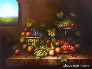 Grapes and Peaches Oil Painting