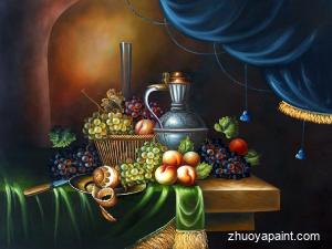 Fruits in a Basket and A Kettle