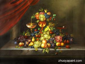 Grape, Peach, Fruit Oil Painting
