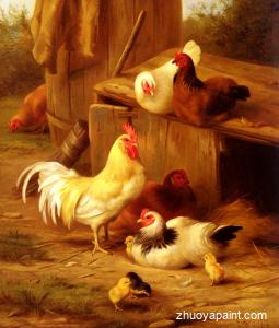 Chickens In A Farmyard