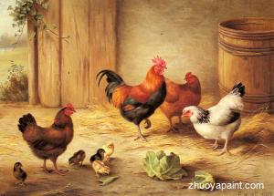 Chickens In A Farmyard