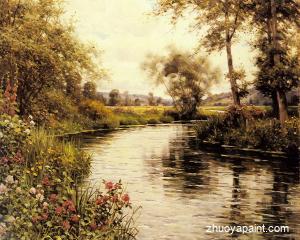 Flowers in Bloom by a River