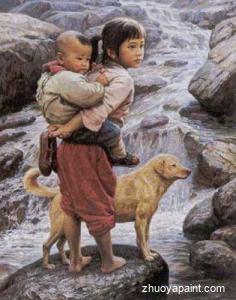 Children and A Dog