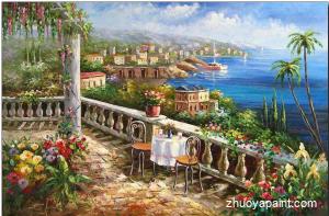 Blue Sea,Flower Garden