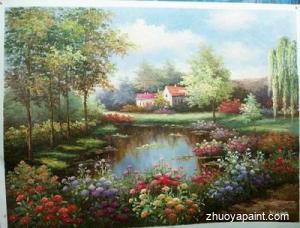 A Pool in Flower Garden