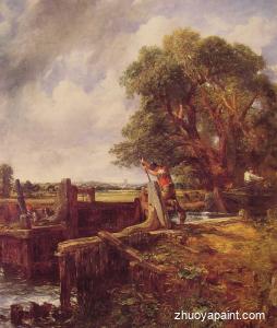 A Boat Passing a Lock