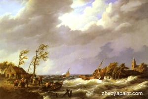 Dutch Fishing Vessel caught on a Lee Shore