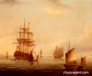 Sailing Vessels Off A Coastline