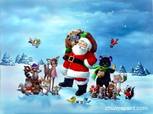Christmas Scenes-Santa Claus 