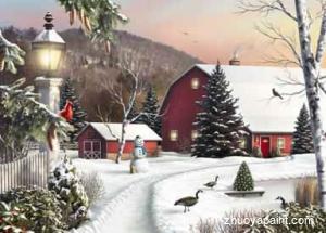 Christmas Scenes Oil Painting