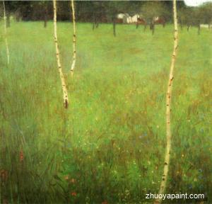 Farmhouses with Birch Trees