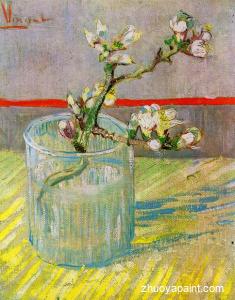 Blossoming Almond Branch in a Glass