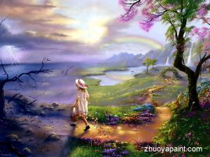 A Little Girl with a Flower Basket