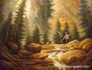 Fly Fisherman In The Rocky Mountains