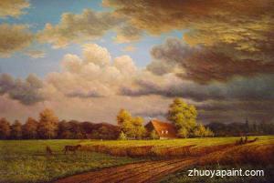 Bavarian Landscape (Red Barn)  