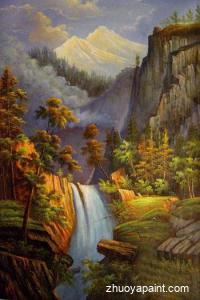 Cascading Falls At Sunset 