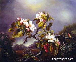 Apple Blossoms And Hummingbird