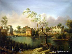 A View Of A River, Perhaps In Padua