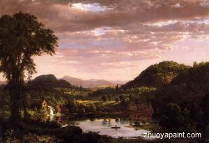 Cottage and Woman with Goat