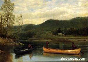 Men in Two Canoes