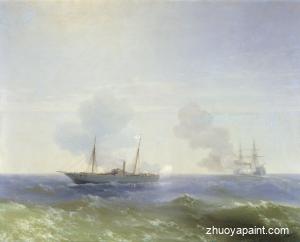Battle of steamship Vesta and Turkish ironclad