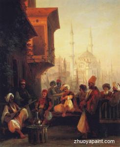 Coffee-house by the Ortak Mosque in Constantinople