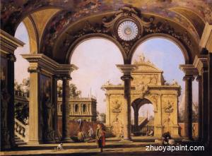Capriccio of a Renaissance Triumphal Arch seen from the Port