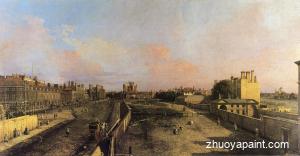 London-Whitehall and the Privy Garden looking North