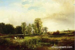 Summer Landscape with Cows