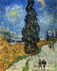 Cypress against a Starry Sky