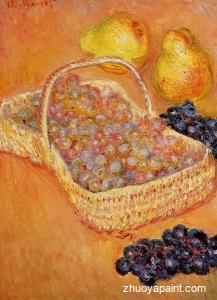 Basket of Graphes, Quinces and Pears