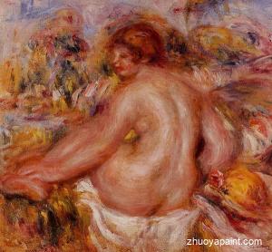 After Bathing, Seated Female Nude