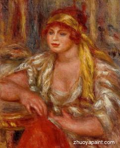 Andree in Yellow Turban and Blue Skirt