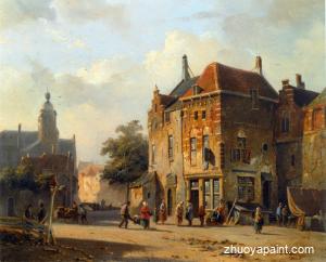 Figures in the Streets of a Dutch Town