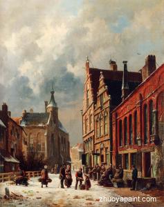 A View In A Town In Winter