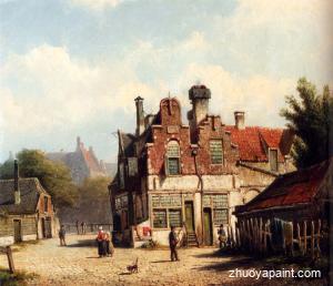 Houses Along A Village Street In Summer