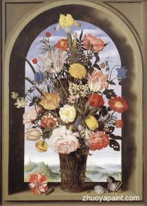 Bouquet in an Arched Window
