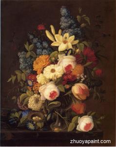 Floral Still Life with Nest of Eggs