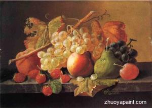 Fruit on a Marble Ledge