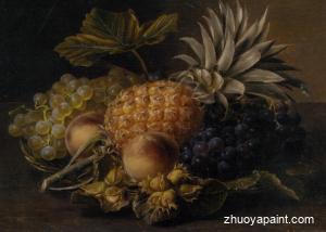 Fruit and Hazlenuts in a Basket