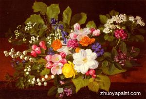 A Bouquet Of Spring Flowers On A Ledge