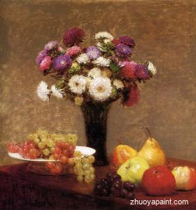 Asters and Fruit on a Table