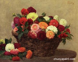 Basket of Dahlias