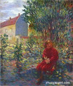 A small girl with her doll