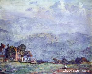 A woman in a landscape