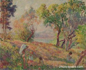 Girls in a landscape