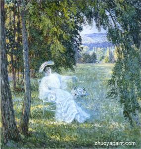 Madame Vian seated in the Park