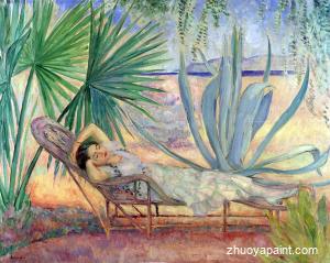 Maiden resting in the garden